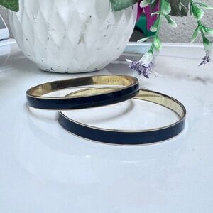 J. Crew, Two Black & Gold Bangles